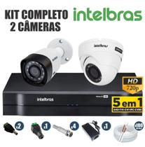 Kit cftv intelbras completo 2 câmeras ahd 720p dvr 4 canais