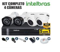 Kit CFTV Intelbras Completo 4 Câmeras AHD 720p DVR 4 Canais Kit CFTV Intelbras Completo 4 Câmeras AHD 720p DVR 4 Canais