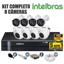 Kit cftv intelbras completo 8 câmeras ahd 720p dvr 8 canais