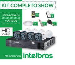 Kit cftv intelbras completo alta definição 4 câmeras hd