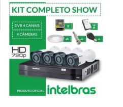 Kit cftv intelbras completo alta definição 4 câmeras hd