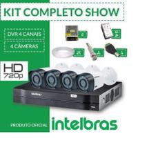 Kit cftv intelbras completo alta definição 4 câmeras hd