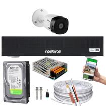 Kit CFTV Intelbras HD 1 Câmeras VHC 1120B DVR MHDX 3004-C C/HD Kit CFTV Intelbras HD 1 Câmeras VHC 1120B DVR MHDX 3004-C C/HD