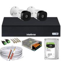 Kit CFTV Intelbras HD 2 Câmeras VHC 1120B DVR MHDX 3004-c C/HD 1 TB Kit CFTV Intelbras HD 2 Câmeras VHC 1120B DVR MHDX 3004-c C/HD 1 TB