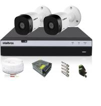 Kit CFTV Intelbras HD 2 Câmeras VHC 1120B DVR MHDX 3104 S/HD Kit CFTV Intelbras HD 2 Câmeras VHC 1120B DVR MHDX 3104 S/HD