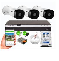 Kit CFTV Intelbras HD 3 Câmeras 1120B DVR MHDX 3104 C/HD 500gb Kit CFTV Intelbras HD 3 Câmeras 1120B DVR MHDX 3104 C/HD 500gb
