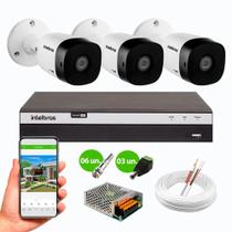 Kit CFTV Intelbras HD 3 Câmeras 1120B DVR MHDX 3104 S/HD