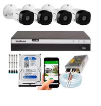 Kit CFTV Intelbras HD 4 Câmeras 1120B DVR MHDX 3104 C/HD 500gb