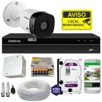 Kit CFTV Intelbras HD 720p 1 Câmera Bullet, DVR 4 Canais e HD 1TB Kit CFTV Intelbras HD 720p 1 Câmera Bullet, DVR 4 Canais e HD 1TB