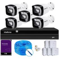 Kit CFTV Intelbras NVD 1408P 5 Câmeras IP e HD 1TB Purple
