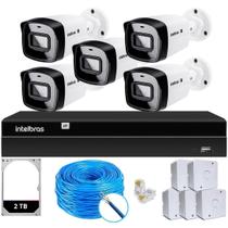 Kit CFTV Intelbras NVD 1408P 5 Câmeras IP e HD 2TB