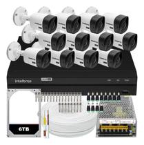 Kit Cftv Monitoramento 12 Cameras Segurança Intelbras Mhdx 1216 6 Tera