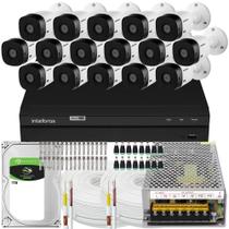 Kit Cftv Monitoramento 16 Cameras Intelbras 1TB 200m de cabo