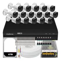 Kit Cftv Monitoramento 16 Cameras Segurança Intelbras Mhdx 1216 6 Tera