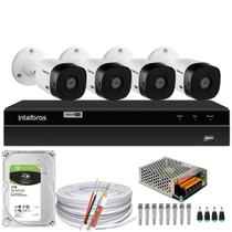 Kit Cftv Monitoramento 4 Cameras Intelbras 1120 Mhdx 1208 1t