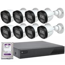 Kit CFTV Motorola DVR 8 Canais + 8 Câmeras de Segurança Bullet com Visão Noturna Full HD 2MP 1080P IP66 20 metros + HD Western Digital 2TB Purple