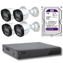 Kit CFTV Motorola/MDX DVR 4 Canais + 4 Câmeras de Segurança Bullet + HD 1TB