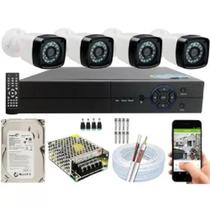 Kit Cftv Protec com 4 Câmeras Segurança 2mp 1080p 20m + Dvr Multi Hd 4 Ch Kit Cftv Protec com 4 Câmeras Segurança 2mp 1080p 20m + Dvr Multi Hd 4 Ch