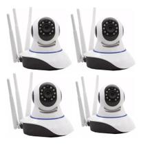 Kit CFTV Sem Fio 4 Câmeras Wifi HD 720p Robo Wireless Kit CFTV Sem Fio 4 Câmeras Wifi HD 720p Robo Wireless