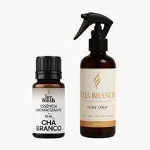 Kit Chá Branco Intense Essência 10ml + Home Spray 200ml - Lar Fresh Kit Chá Branco Intense Essência 10ml + Home Spray 200ml - Lar Fresh