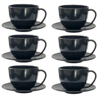 Kit Chá Capuccino180ml (ACRILICO) Mesa posta 6 Xicaras e 6 Pires Redondos ( Plástico)