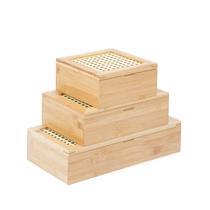 Kit chá com caixa de bambu com palhinha 4/8 nichos 3pç-Oikos