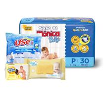 Kit Chá De Bebê Fralda Turma da Mônica Jumbo + Toalhinha + Sabonete e Algodão