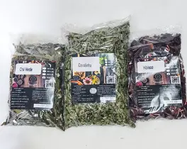 Kit Chá De tox Hibisco Cavalinha e Chá Verde 100 Gr de cada 300 Gr. chá
