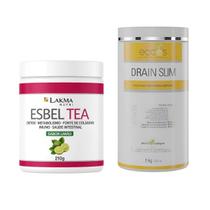 Kit chá esbeltea 210g lakma e creme de masagem corporal drain slim 1kg eccos