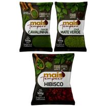 Kit Chá Hibisco + Cavalinha + Chá Verde Pacote 150g Cada