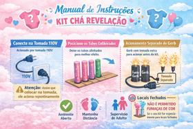 kit chá revelação 2 serpentinas, 2 tubos de pó colorido e 2 fumaças acionamento na tomada 110v kit chá revelação 2 serpentinas, 2 tubos de pó colorido e 2 fumaças acionamento na tomada 110v