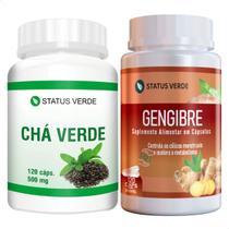Kit Chá Verde e Gengibre Puro Natural 120 Cáps Por Pote Kit Chá Verde e Gengibre Puro Natural 120 Cáps Por Pote