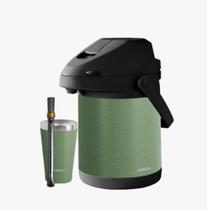 Kit Chacal Garrafa 2,5l Bomba Cuia 200ml Inox Verde Oleo - Lançamento Kit Chacal Garrafa 2,5l Bomba Cuia 200ml Inox Verde Oleo - Lançamento