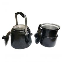 Kit Chaleira 3l E Leiteira Com Apito 1.6l Craqueada Extang Kit Chaleira 3l E Leiteira Com Apito 1.6l Craqueada Extang