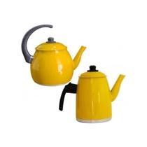 Kit Chaleira E Bule Alumínio Amarelo Gule Kit Chaleira E Bule Alumínio Amarelo Gule
