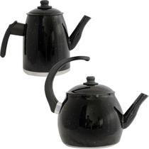 Kit Chaleira E Bule Gulê Em Alumínio 2 Peças Preta Kit Chaleira E Bule Gulê Em Alumínio 2 Peças Preta