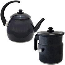 Kit Chaleira E Leiteira Gulê Alumínio 2 Peças Grafite