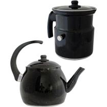 Kit Chaleira E Leiteira Gulê Alumínio 2 Peças Preta