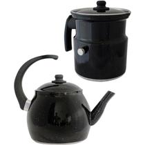 Kit Chaleira E Leiteira Gulê Alumínio 2 Peças Preta