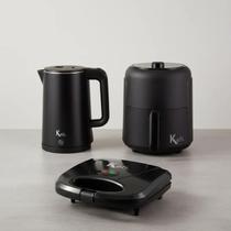 Kit Chaleira Modern Preta 1,5L + Fritadeira Elétrica Petit 2,6L + Sanduicheira Grill - KOTI - 220V