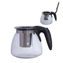 Kit Chaleira Vidro Filtro Inox Chá 4 Xícaras Resistente
