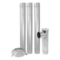 Kit Chaminé 120mm Para Fogão a Lenha N.2 com 5 Peças Galvanizado Cinca