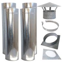 Kit Chaminé 7Pol 4M Chapeu Chines/Adapta/Acabam/Abraçadeir