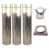 Kit Chaminé 9 Polegadas Aço Inox 430 Churrasqueiras, 3m Du
