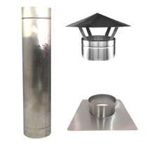 Kit Chaminé Duto 8 Chapéu Chinês E Adaptador Tudo INOX 43