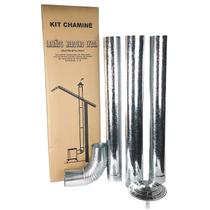 Kit Chaminé Em Aço Galvanizado Com 110mm Para Casa Fogão a Lenha Lareira - N 1 AMZ
