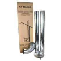 Kit Chaminé Em Aço Galvanizado Com 2 Canos Para Casa Fogão a Lenha Lareira - AMZ