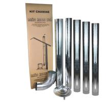 Kit Chaminé Em Aço Galvanizado Com 5 Canos Para Casa Fogão a Lenha Lareira - AMZ
