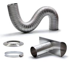 Kit Chaminé em Alumínio com Flexível Corrugado de 3,0mx60mm Kit Chaminé em Alumínio com Flexível Corrugado de 3,0mx60mm