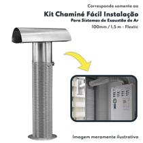 Kit Chaminé Fácil Para Aquecedor a Gás e Sistemas de Exaustão Diâmetro 100mm Comprimento 1,5m Flextic 03006000001